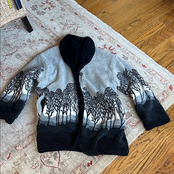 Vintage Nordic Lights Reversible Oversized Faux Fur Coat Size Medium flaw - Picture 14 of 16